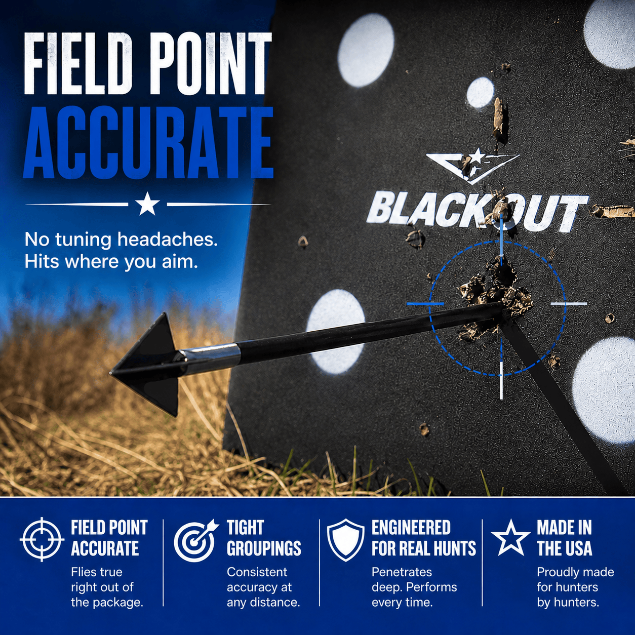 TOTA | 100 grain XL broadhead | 1-3/16-inch solid | fixed blade