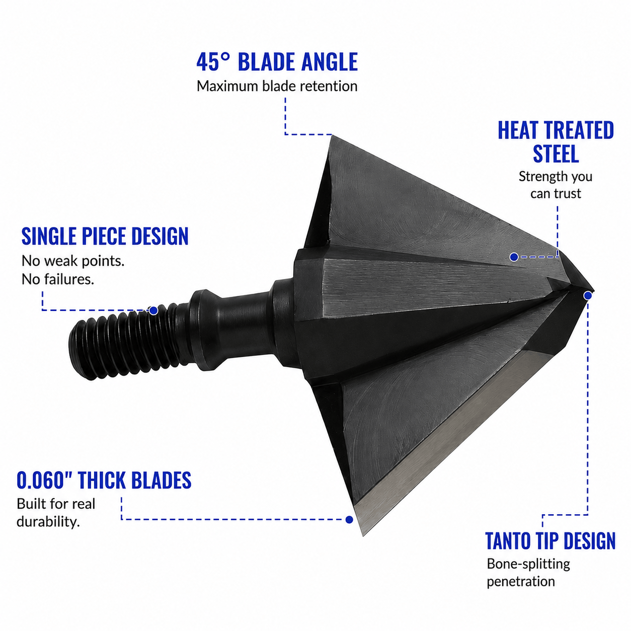 TOTA | 125 grain broadhead | 1-inch single bevel | fixed blade