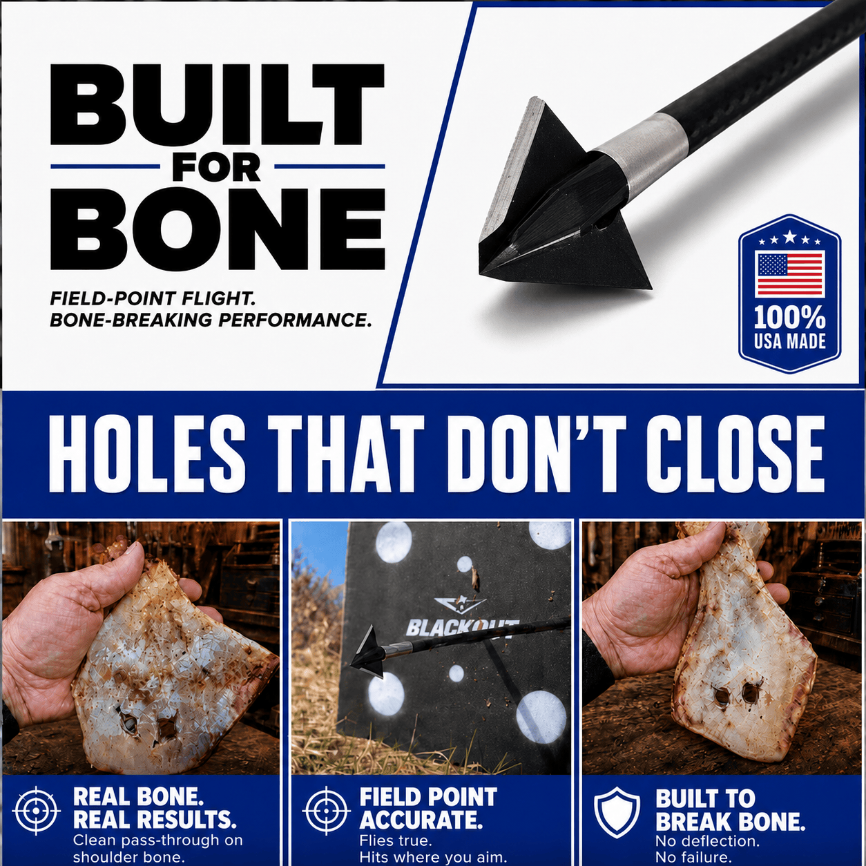 TOTA | 125 grain broadhead | 1-inch single bevel | fixed blade