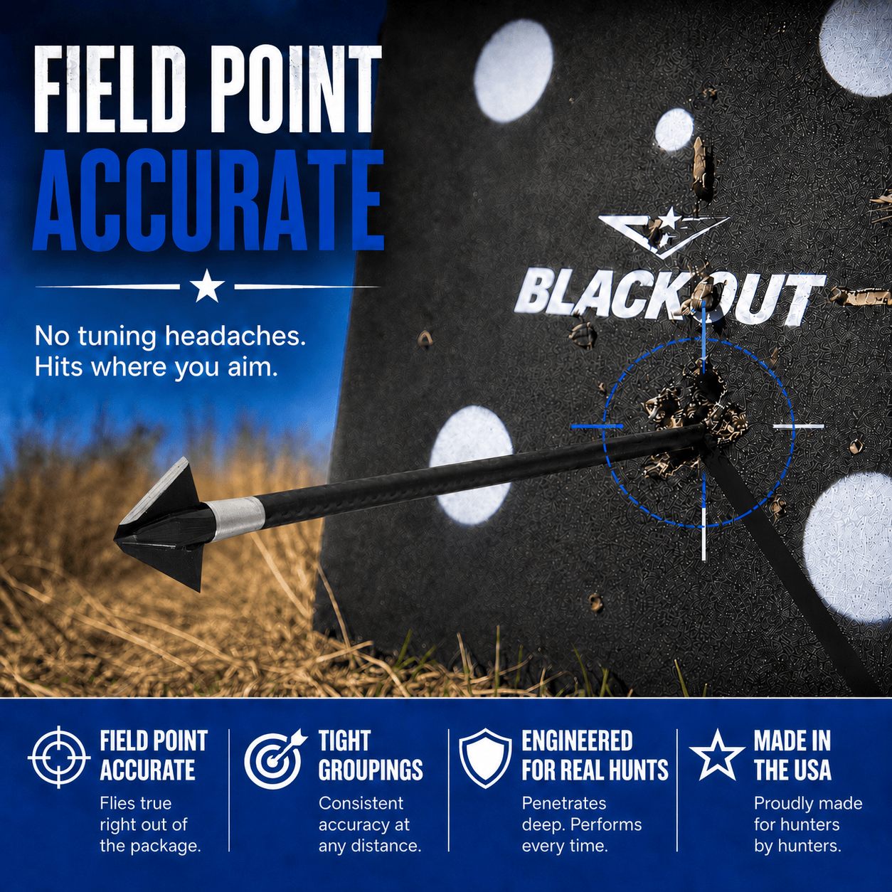 TOTA | 125 grain broadhead | 1-inch single bevel | fixed blade