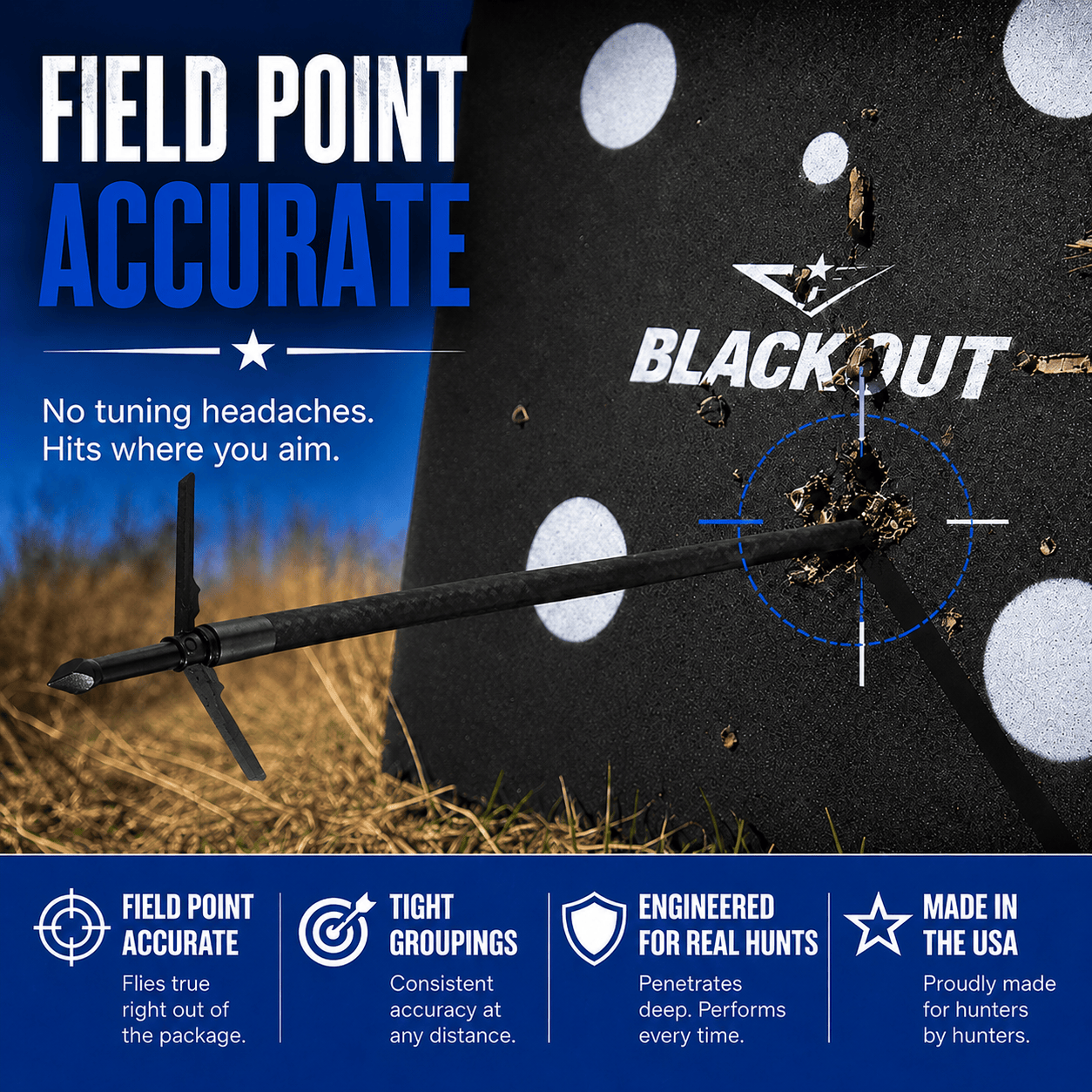 TOTA | 2-Blade Expandable Broadhead | 2.25” Cut | 125 Grain
