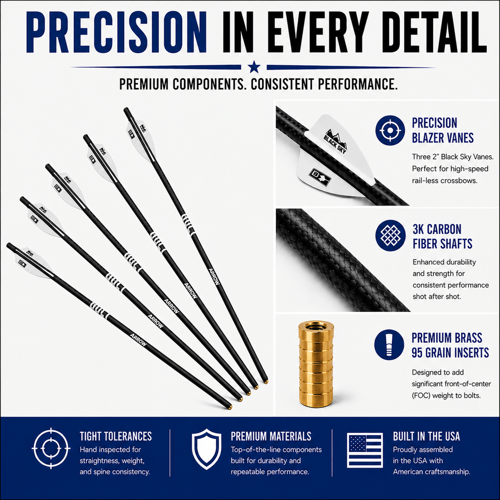 TOTA | Fletched Crossbow Bolts | The Bolt | Fletched 2" Vanes