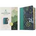 NLT Life Application Study Bible, Third Edition, Large Print (Leatherlike, Meadow Teal, Indexed, Red Letter) - Imitation Leather