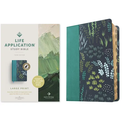 NLT Life Application Study Bible, Third Edition, Large Print (Leatherlike, Meadow Teal, Indexed, Red Letter) - Imitation Leather